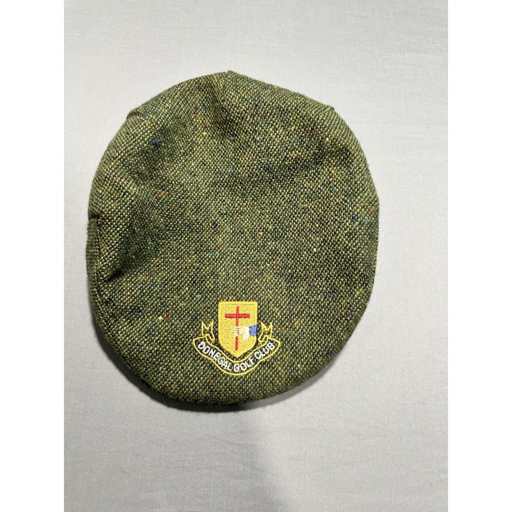 Hanna Hats Donegal Green‎ Tweed Flat Hat S